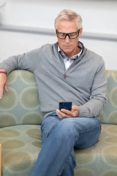 Patient wearing UV protective eyewear